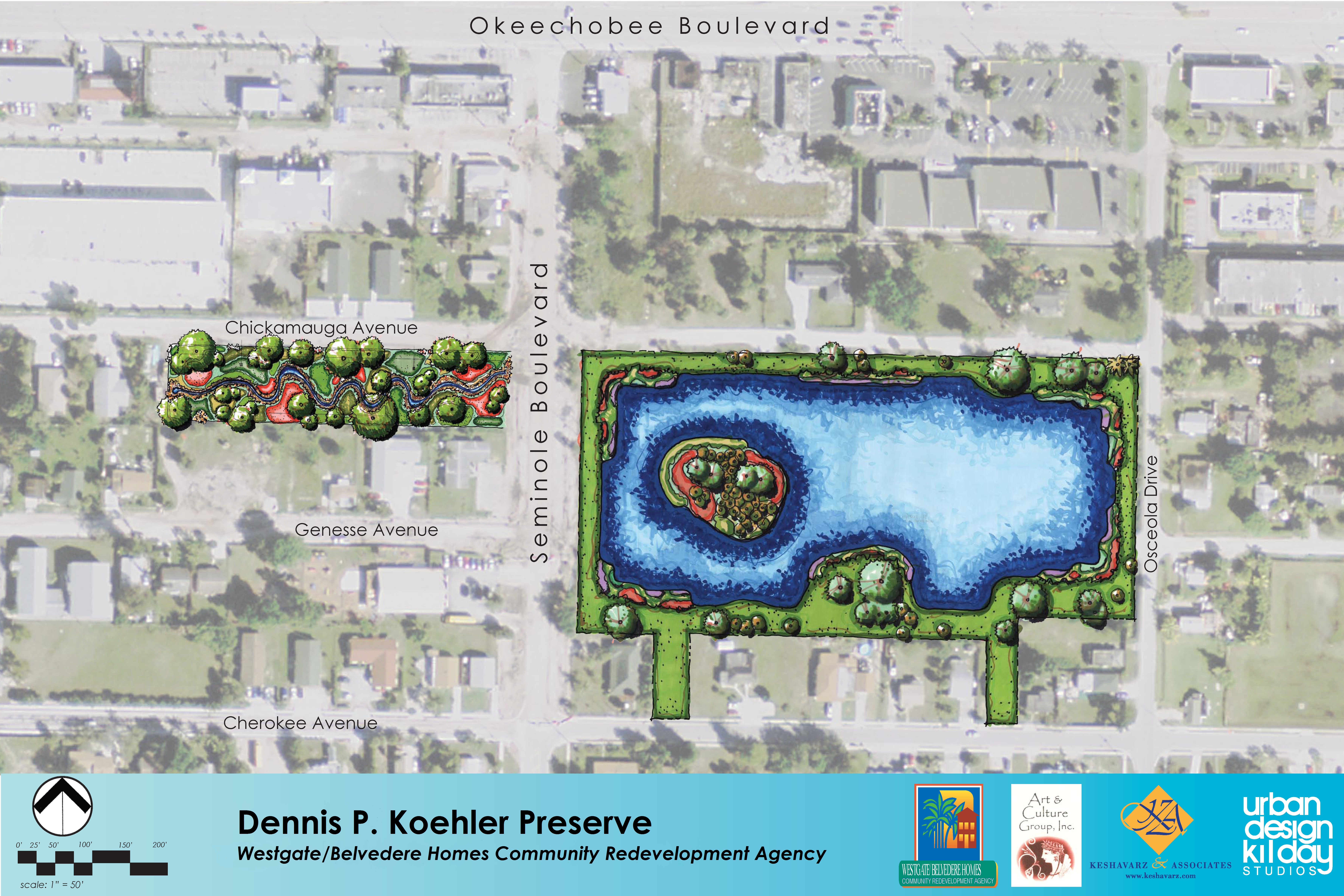 rendering of the lake and brook project
